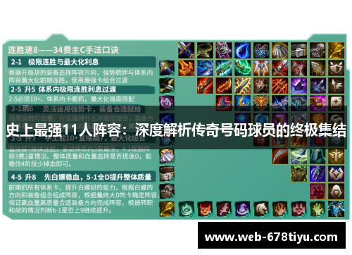 史上最强11人阵容：深度解析传奇号码球员的终极集结